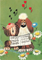 ILLUSTRATEUR - Le Chant - Chien Et Chat Chantant - Carte Postale - Non Classés