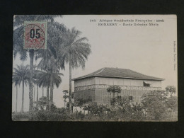 AE43  GUINEE  AOF  CARTE 1906 KONAKRY  A  A  CLICHY FRANCE+ TP SURCHARGE +ECOLE   + AFF. INTERESSANT+++ - Covers & Documents