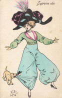 MILLE * CPA Illustrateur Mille Art Nouveau * Suprême Chic ! * Femme Robe Combinaison Chapeau Mode Chien Dog - Mille