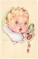 ILLUSTRATION SIGNE - L Battiss - Bébé Avec Un Hochet - Bébé Blond - Carte Postale - Sonstige & Ohne Zuordnung