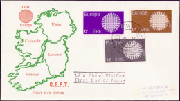 Irlande - Ireland - Irland FDC1 1970 Y&T N°241 à 243 - Michel N°239 à 241 - EUROPA - FDC