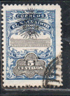 EL SALVADOR 1907 UPU NATIONAL PALACE CENT. 5c USED USATO OBLITERE' - Salvador