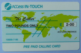 UK - Great Britain - Prepaid - ACCess IN-Touch - £2 - Prepaid Calling Card - Exp 1996 - Andere & Zonder Classificatie