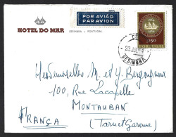 Carta Com Stamp 100 Anos BNU Banco Nacional Ultramarino 1964. Sesimbra. Hotel Do Mar. 100 Years BNU Banco Nacional Ultra - Cartas & Documentos