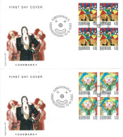 Denmark; 2002 Europa - CEPT; Circus, Set Of 2 In Block Of 4 On FDC (Fogh Cover). - 2002