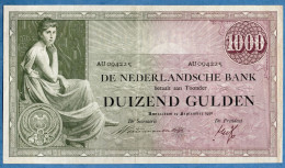 Nederland, Netherlands 1938 Fl 1000 Guilder Type Grietje Seel , Signed Westerman Holstijn & Trip Two Light Bends  26-02 - 1000 Gulden