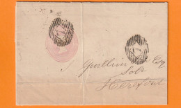 1845 - Entier Postal Enveloppe Stationery De London Londres Vers Hereford - Arrival Stamp - Stamped Stationery, Airletters & Aerogrammes