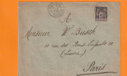 1901 - Enveloppe De SALONIQUE, Bureau Français Turquie, Auj. Grèce Vers PARIS, France - 25 C Sage Surchargé - Covers & Documents