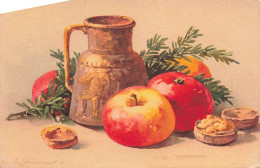 ARTS - Tableau - Nature Morte - Pommes Avec Une Carafe - Bol De Noix - STFZ - Carte Postale - Peintures & Tableaux