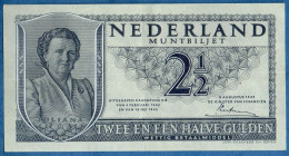 Nederland, Netherlands Type 1949 Fl  2.50 Juliana, Series Numer-letter=numbers Some Superficial Bends - 2 1/2  Florín Holandés (gulden)