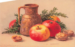 ARTS - Tableau - Nature Morte - Des Pommes Avec Une Carafe D'eau - Fruits - Carte Postale - Peintures & Tableaux