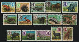 Swaziland 1969 - Mi-Nr. 160-174 ** - MNH - Wildtiere / Wild Animals - Swaziland (1968-...)