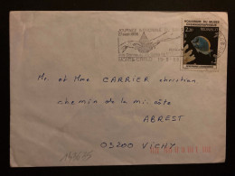 LETTRE Pour La FRANCE TP AQUARIUM 2,20 OBL.MEC.15-9 1986 MONTE-CARLO JOURNEE NATIONALE DU SANG - Storia Postale