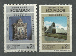 Ecuador, 1981 (#1947-48a), Virgen Dolorosa, St. Gabriel College Quito Of Jesuits, Church, Kirche, Architecture - 2v - Madonna