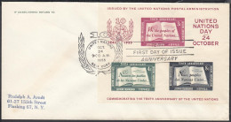 Nations Unies 1955 - (New York)- FDC Avec Bloc Nr. 1 (  Premier Jour D' émission - Annivesaire)..... (EB) AR-01368 - Used Stamps
