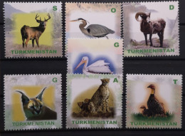 Turkmenistan 2009 Wildtiere 7v** Set - Turkménistan