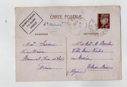 TB 4460 - 1942 - Entier Postal Type PETAIN - Mme SURSAIN à BONNEVAL Pour M. BARBE Villa Marie Nicolas à BONE ( Algérie ) - Cartes Postales Types Et TSC (avant 1995)