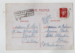 TB 4462 - 1942 - Entier Postal Type PETAIN - PARIS R.P Avion - Mme LEGRIS à VERSAILLES Pour M. BARBE à BONE ( Algérie ) - Standard Postcards & Stamped On Demand (before 1995)