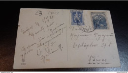 GREECE GREEK STAMPS 1927 ON A CIVITAVECCHIA (ROMA) - Viale Garibaldi CARD - Storia Postale