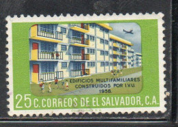 EL SALVADOR 1971 MULTIFAMILY HOUSING PROJECTS APARTMENT HOUSES 25c USED USATO USADO OBLITERE' - Salvador