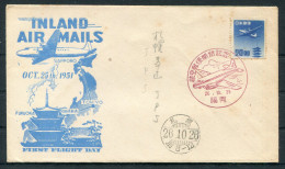 1951 Japan First Flight Inland Airmail Cover Fukuoka - Sapporo - Covers & Documents