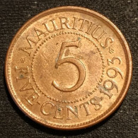 ILE MAURICE - MAURITIUS - 5 CENTS 1993 - Sir Seewoosagur Ramgoolam - KM 52 - Mauritius