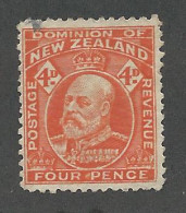 25123) New Zealand 1909 Red Orange - Used Stamps
