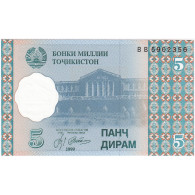 Tadjikistan, 5 Diram, 1999, 1999, KM:11a, NEUF - Tajikistan