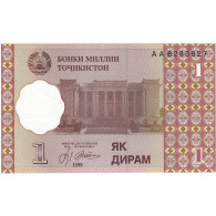 Tadjikistan, 1 Diram, 1999, KM:10a, NEUF - Tayikistán
