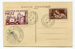 !!! EXPOSITION PHILATELIQUE DE METZ 1938 AVEC VIGNETTE DENTELEE - Philatelic Fairs