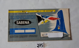 C275 Ancien Billet De Voyage - SABENA BELGIAN AIRLINES - GEVAERT - Usumbura - Welt