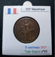 France 1917 5 Centimes Type Dupuis (réf Gadoury N°165) - 5 Centimes