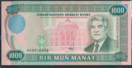 Turkmenistan Pick-Nr: 8 Bankfrisch 1995 1.000 Manats (10288444 - Turkménistan