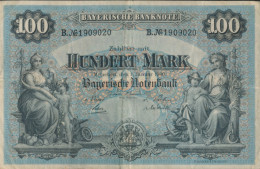 Bayern Rosenbg: BAY3 Länderbanknote Bayern Gebraucht (III) 1900 100 Mark (10288509 - 100 Mark