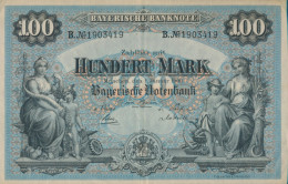 Bayern Rosenbg: BAY3 Länderbanknote Bayern Gebraucht (III) 1900 100 Mark (10288529 - 100 Mark