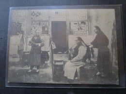Chine Photo Ancienne Noble Fumant Pipe - Asie