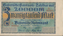 Bayern Rosenbg: BAY7a Länderbanknote Bayern Gebraucht (III) 1923 20.000 Mark (10288498 - 20000 Mark