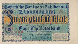 Bayern Rosenbg: BAY7a Länderbanknote Bayern Gebraucht (III) 1923 20.000 Mark (10288503 - 20000 Mark