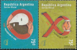 Argentina 2578-2579 Couple (complete Issue) Unmounted Mint / Never Hinged 2000 Aids - Neufs