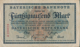 Bayern Rosenbg: BAY8 Länderbanknote Bayern Gebraucht (III) 1923 50.000 Mark (10288491 - 50.000 Mark