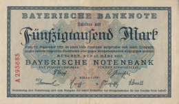 Bayern Rosenbg: BAY8 Länderbanknote Bayern Gebraucht (III) 1923 50.000 Mark (10288492 - 50.000 Mark