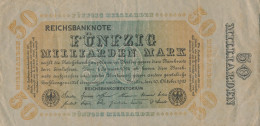 Deutsches Reich Rosenbg: 116i, Wz. Kreuzblüten, Papier Grau Gebraucht (III) 1923 50 Mrd. Mark (10288480 - 50 Milliarden Mark