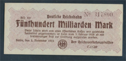 Berlin Pick-Nr: S1026 Inflationsgeld Der Deutschen Reichsbahn Berlin Bankfrisch 1923 500 Milliarden Mark (10288442 - 500 Milliarden Mark