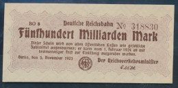 Berlin Pick-Nr: S1026 Inflationsgeld Der Deutschen Reichsbahn Berlin Bankfrisch 1923 500 Milliarden Mark (10288452 - 500 Mrd. Mark