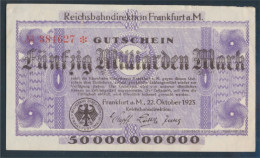 Frankfurt/Main Pick-Nr: S1223 Inflationsgeld Der Dt. Reichsbahn Frankfurt A. M. Gebraucht (III) 1923 50 Millia (10288422 - 50 Mrd. Mark