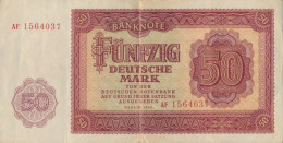 DDR Rosenbg: 352a KN 7stellig, Davor Zwei Buchstaben Gebraucht (III) 1955 50 Deutsche Mark (10288489 - 50 Mark