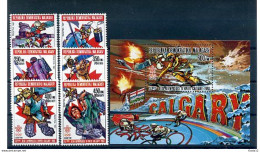 A17720)Olympia 88: Madagaskar 1065 - 1070 A** + Bl 49 A** - Winter 1988: Calgary