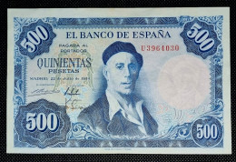 ESPAÑA / SPAIN 500 PESETAS 1954 IGNACIO ZULOAGA SERIE U BANCO DE ESPAÑA. EBC - 500 Peseten