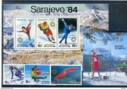 A18244)Olympia 84: Korea 2387 - 2389** + Bl 149** + 150** - Winter 1984: Sarajevo