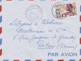 CONGO--1960-Lettre POINTE NOIRE  Pour POITIERS (France).. Timbre Seul Sur Lettre..cachet 28-10-60 - Andere & Zonder Classificatie